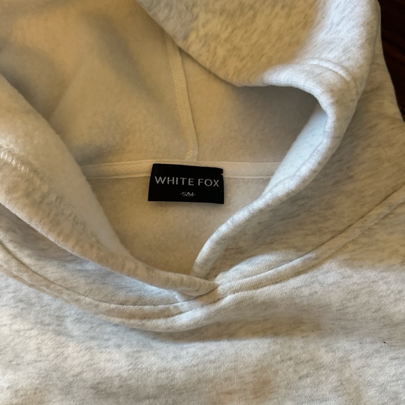 like-new white fox marle grey hoodie - Picture 3 of 4